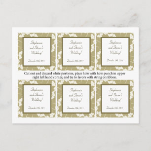 Favor Tags White Ginkgo Leaves Postcard