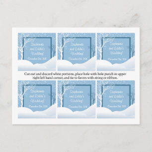 Favor Tags Winter Blue Christmas Holiday Postcard