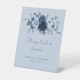 Favor Wedding Elegant Minimal Script Pedestal Sign