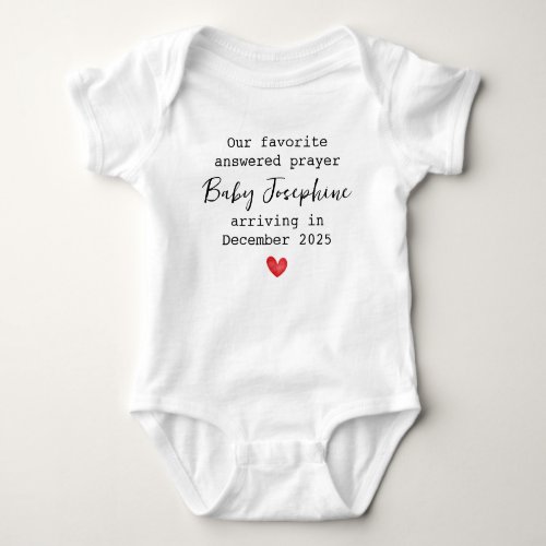 Favorite Answered Prayer Baby Name Baby Bodysuit