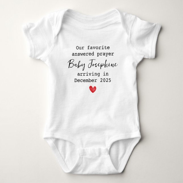 Favorite Answered Prayer Baby Name Baby Bodysuit (Front)