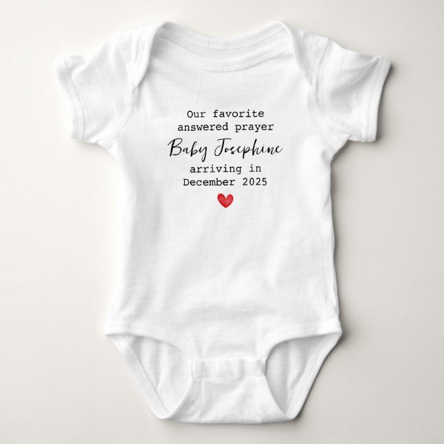 Favorite Answered Prayer Baby Name Bodysuit (Front)