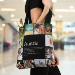 Favorite Aunt Auntie Definition 12 Photo Collage Tote Bag<br><div class="desc">Personalize for your special,  favorite Aunt or Auntie to create a unique gift. A perfect way to show her how amazing she is every day. You can even customize the background to their favorite color. Designed by Thisisnotme©</div>