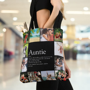 Favorite Aunt Auntie Definition 12 Photo Collage Tote Bag