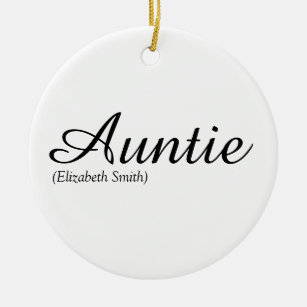 Favorite Aunt, Auntie Definition Modern Script Ceramic Ornament