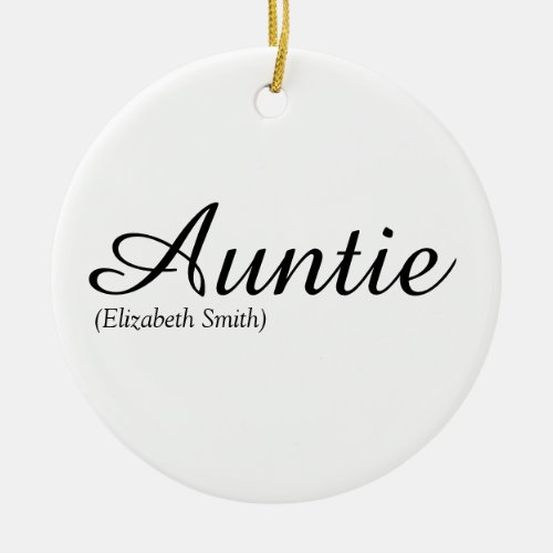 Favorite Aunt Auntie Definition Modern Script Ceramic Ornament