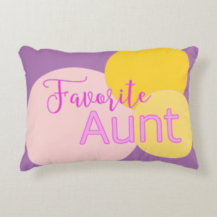 Favorite Aunt Colorful Bubbles Accent Pillow