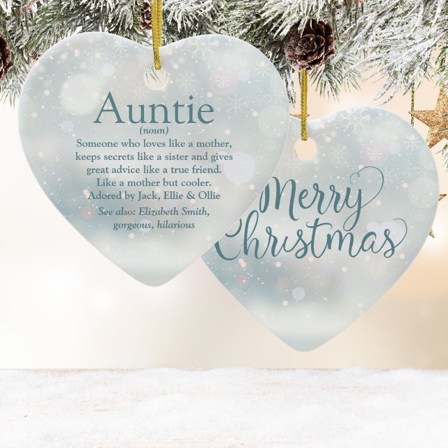 Favorite Auntie Aunt Definition Merry Christmas Ceramic Ornament (Favorite Auntie Aunt Definition Merry Christmas Ceramic Ornament)