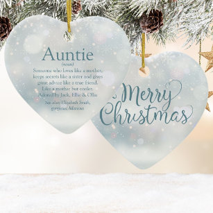 Favorite Auntie Aunt Definition Merry Christmas Ceramic Ornament