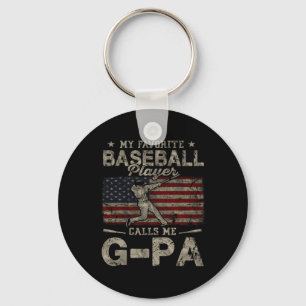 Favorite Baseball Player Calls Me G-pa Father's Da Keychain