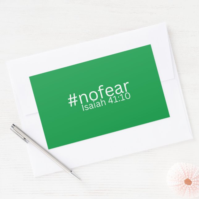 Favorite Bible Verse Design Isaiah 41:10 Scripture Rectangular Sticker (Envelope)