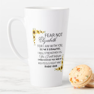 Favorite Bible Verse Isaiah 41:10 Sunflower Latte Mug