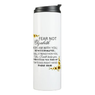 Favorite Bible Verse Isaiah 41:10 Sunflower Thermal Tumbler
