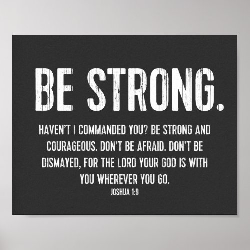 Favorite Bible Verse Poster, Christian, Be Strong Poster