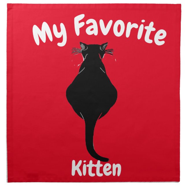 Favorite Black Cat Cloth Napkin (Front)