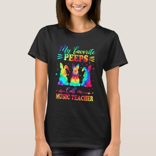 Favorite Bunnies Call Me Music Teacher Easter Tie  T_Shirt