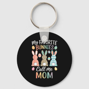 Favorite bunnies call mom cute easter bunny easter keychain