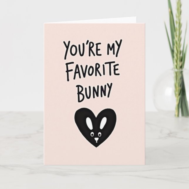 Favorite Bunny Heart Art Card (Front)