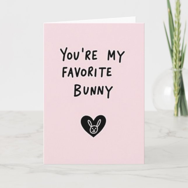 Favorite Bunny Heart Card (Front)