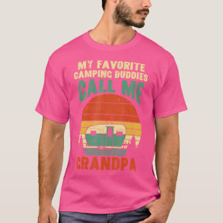 Favorite Camping Buddies Grandpa Retro Grandfather T-Shirt