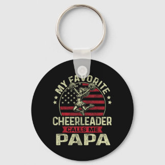 Favorite Cheerleader Calls Papa Cheer Papa Fathers Keychain