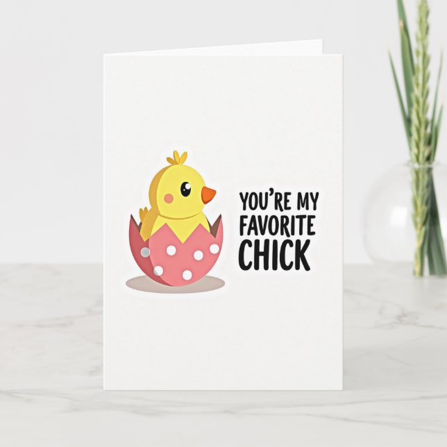 Favorite Chick Cute Bird Card (Front)