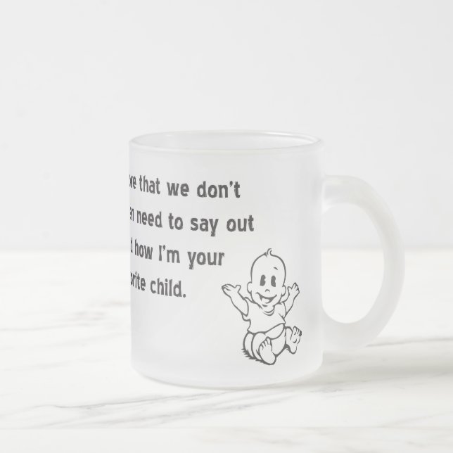 Favorite Child Custom Frosty! Frosted Glass Coffee Mug (Right)