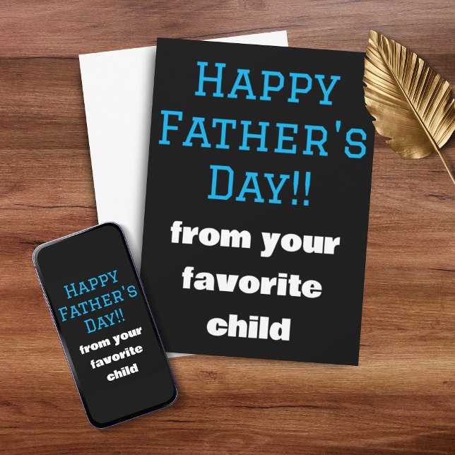 Favorite Child Funny Father's Day Holiday Card (Favorite Child Funny Father's Day Holiday Card + Digital Download)