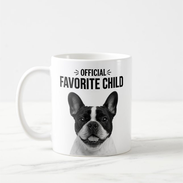 Favorite Child Minimalist Pet Portrait B & W Coffee Mug (Left)