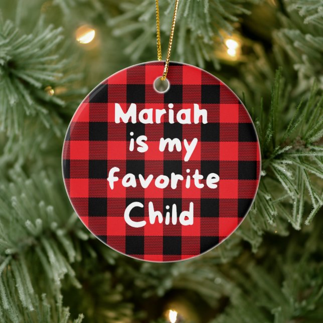 Favorite Child Name Ceramic Ornament (Tree)