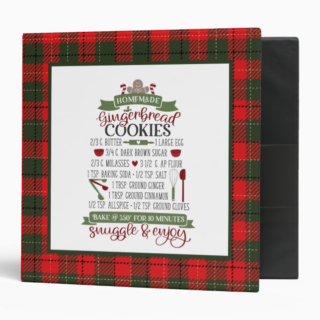 Favorite Christmas cookie recipe add text 3 Ring Binder (Front/Inside)