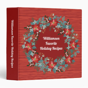 Favorite Christmas Holiday Family Recipes 3 Ring Binder