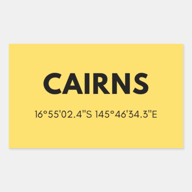 Favorite City Cairns Australia Skyline Coordinates Rectangular Sticker (Front)
