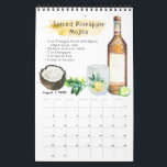 Favorite Cocktail Recipes | Watercolor Illustrated Calendar<br><div class="desc">Stunning collection of hand painted illustrations. Personalize this beautiful calendar with your own favorite drink recipes. Each month has different illustrations that go along with that month's season. Contact me if you need different illustrations/ideas portrayed. Add your custom wording to this design by using the "Edit this design template" boxes...</div>