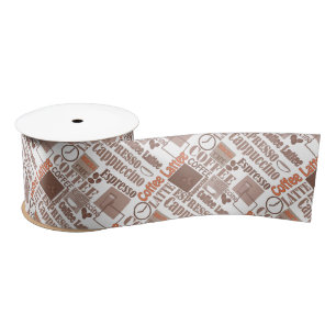 Favorite coffee satin ribbon