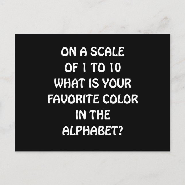 Favorite Color Alphabet Postcard (Front)