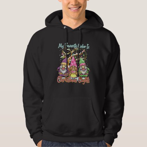 Favorite Color Christmas Lights Holiday Gnomes Fes Hoodie