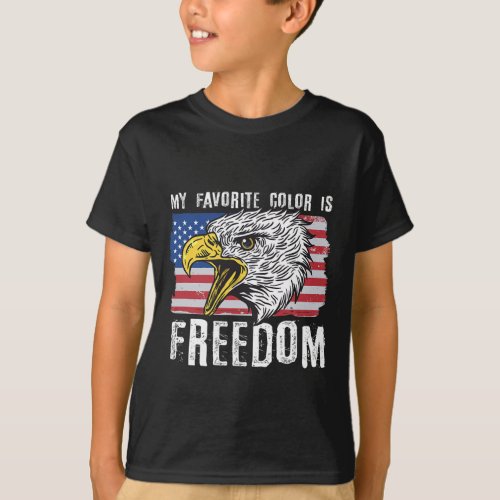 Favorite Color Is Freedom 4th Of July Bald Eagle  T_Shirt