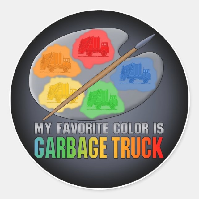 Favorite Color Is Garbage Truck Sticker (Front)