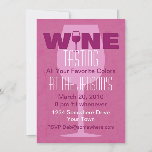 Favorite Color Is Wine Tasting Invitation (Front)
