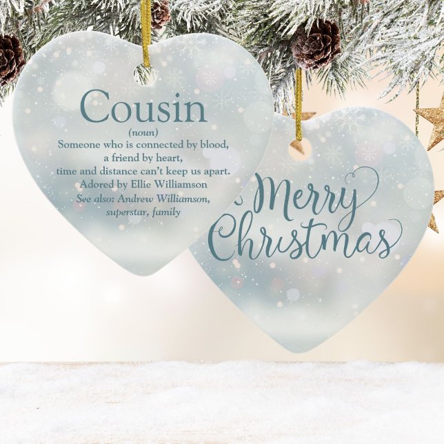 Favorite Cousin Definition Merry Christmas Ceramic Ornament (Favorite Cousin Definition Merry Christmas Ceramic Ornament)