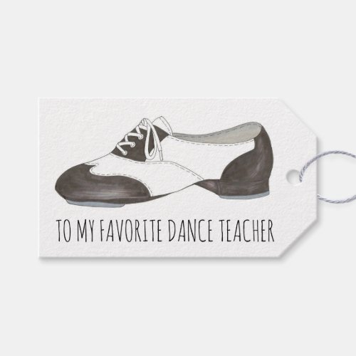 Favorite Dance Teacher Oxford Tap Shoe Dancer Gift Tags