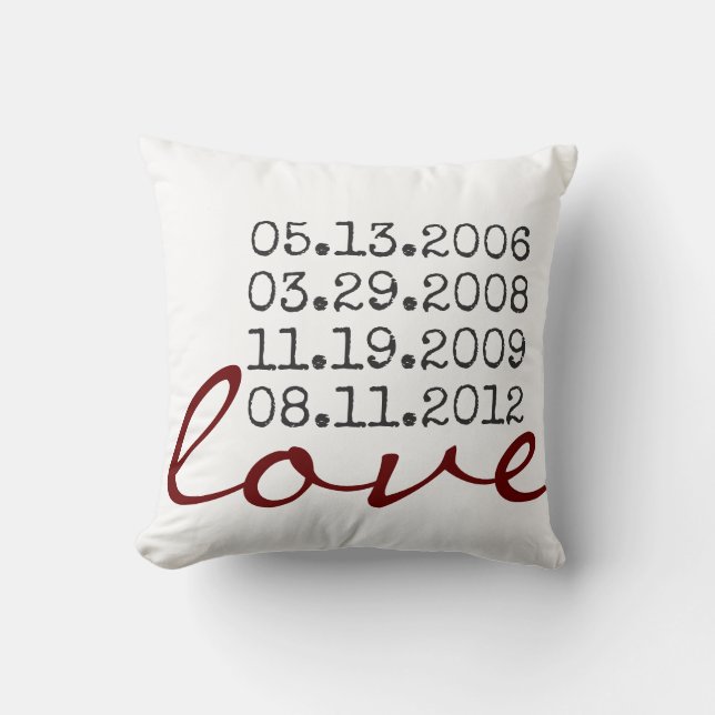 favorite dates throw pillow (Front)
