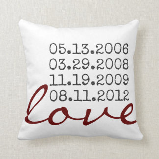 favorite dates throw pillow