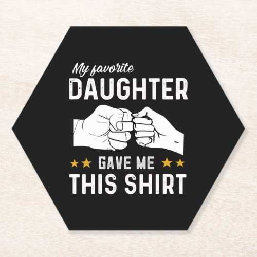 Favorite Daughter Fathers Day Paper Coaster