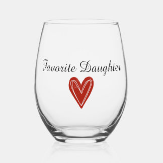 Favorite Daughter Personalizable Drinkware Set Stemless Wine Glass