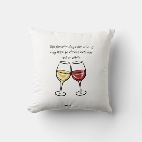 Favorite Days Red or White Adult Throw Pillow