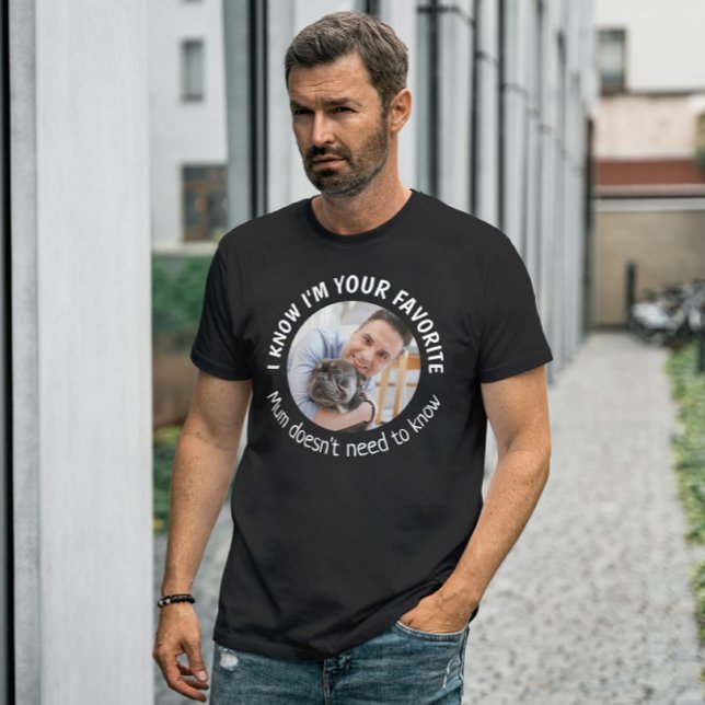 Favorite Dog Dad Fathers Day Custom Photo   T-Shirt (Creator Uploaded)