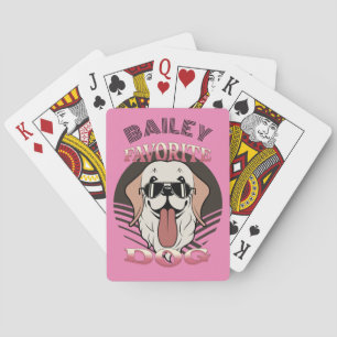 Favorite dog, funny cute dog mom/dad Personalize Poker Cards