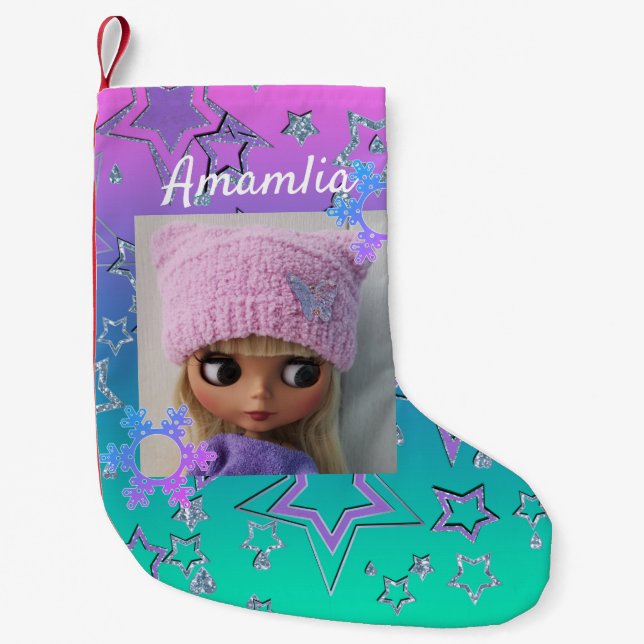 Favorite dolls, dolls Blythe doll Small Christmas Stocking (Front)